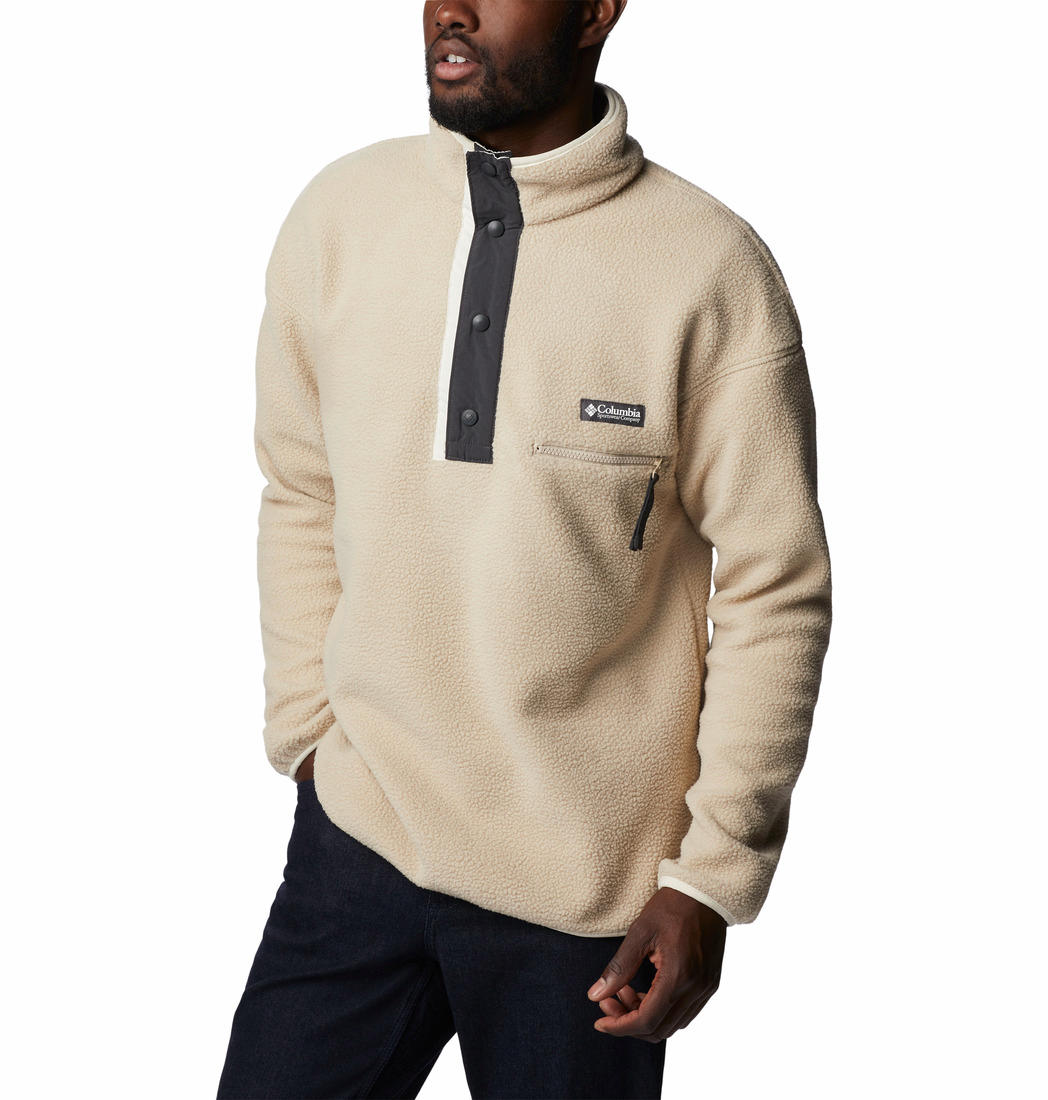 Columbia Men Beige Helvetia Half Snap Fleece Jacket