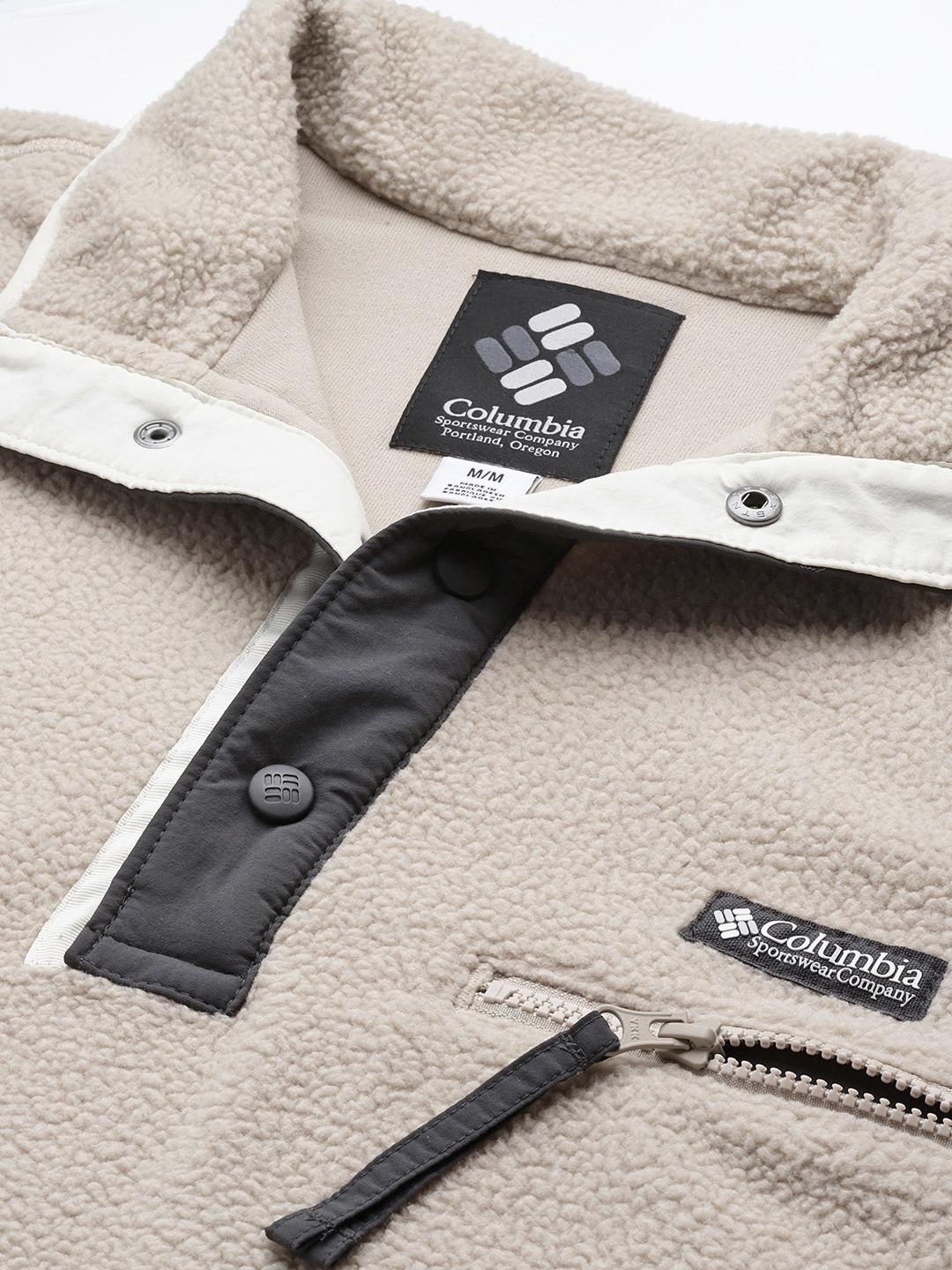 Columbia Men Beige Helvetia Half Snap Fleece Jacket