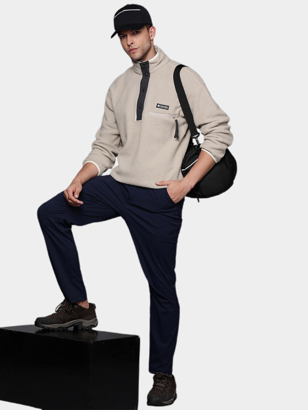Columbia Men Beige Helvetia Half Snap Fleece Jacket