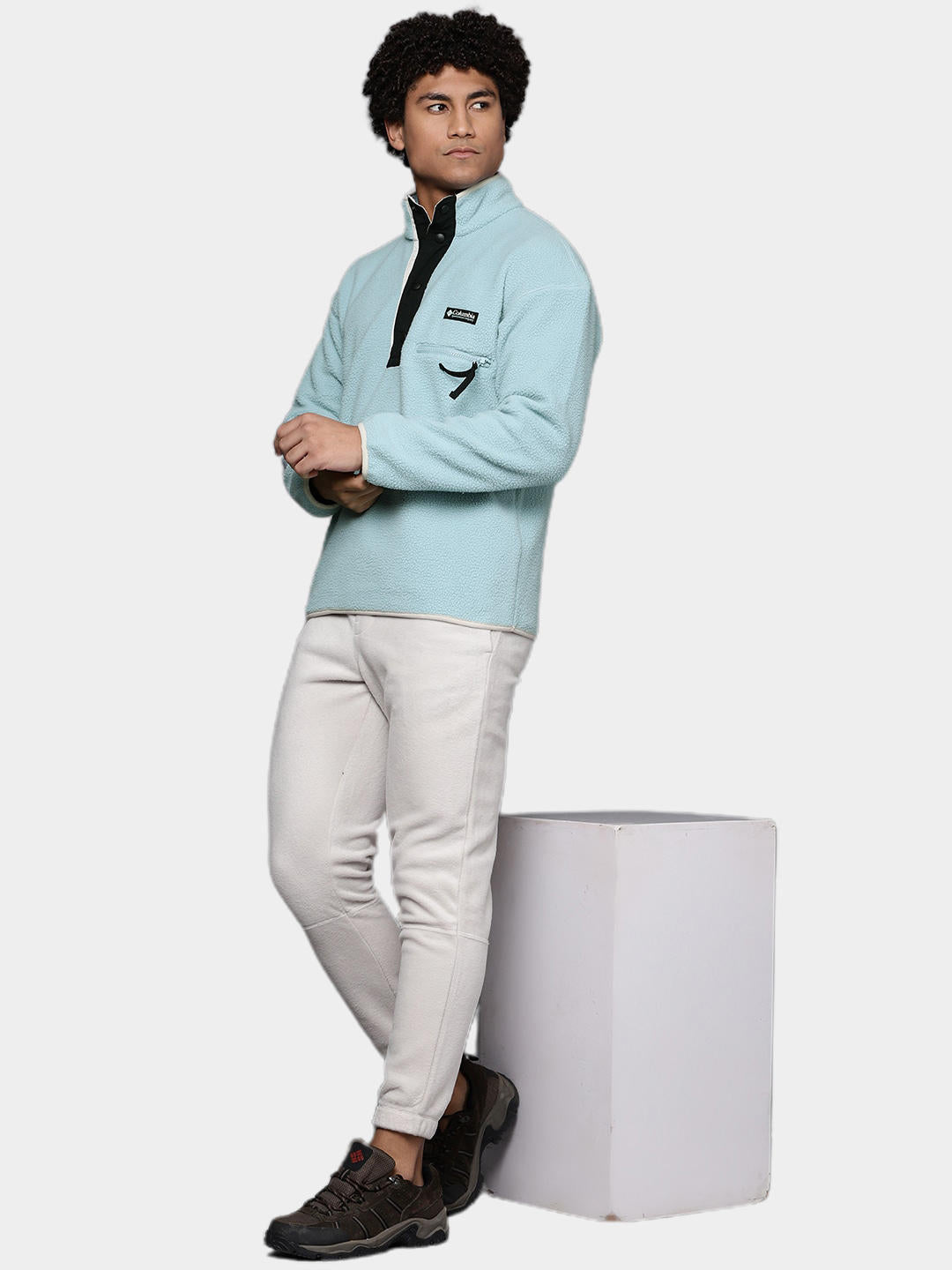 Columbia Men Blue Helvetia Half Snap Fleece Top