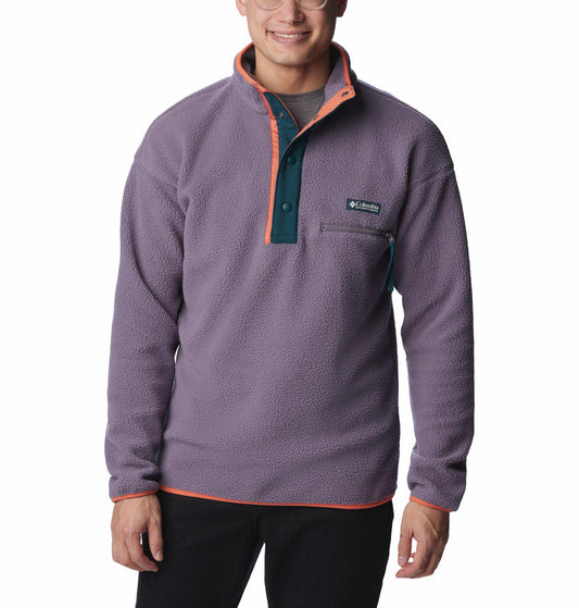 Columbia Men Purple Helvetia Half Snap Fleece Top