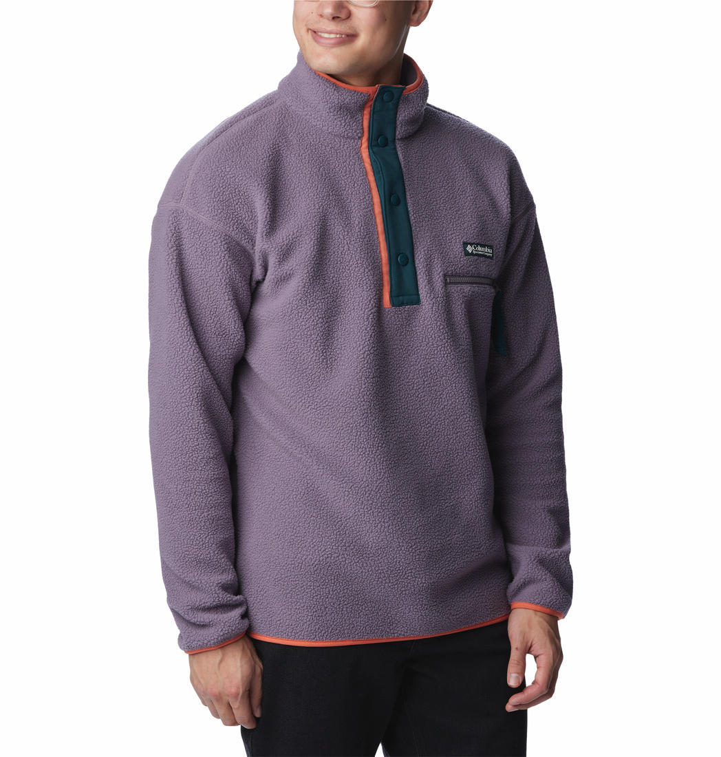 Columbia Men Purple Helvetia Half Snap Fleece Top