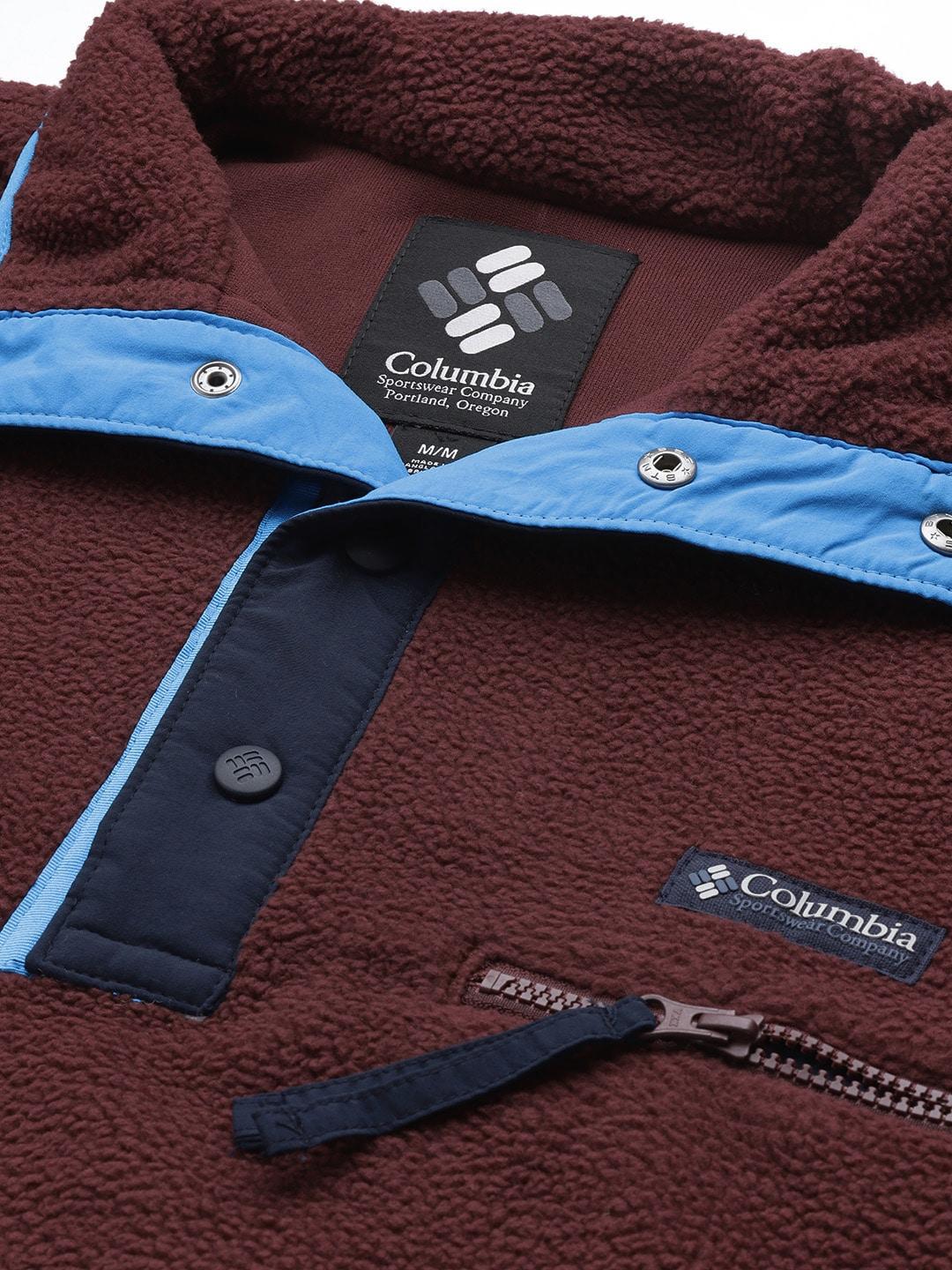 Columbia Men Purple Helvetia Half Snap Fleece Jacket