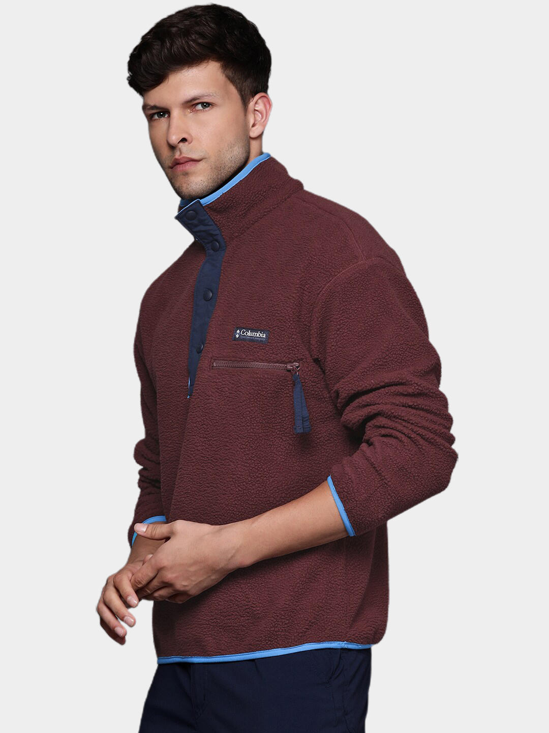 Columbia Men Purple Helvetia Half Snap Fleece Jacket