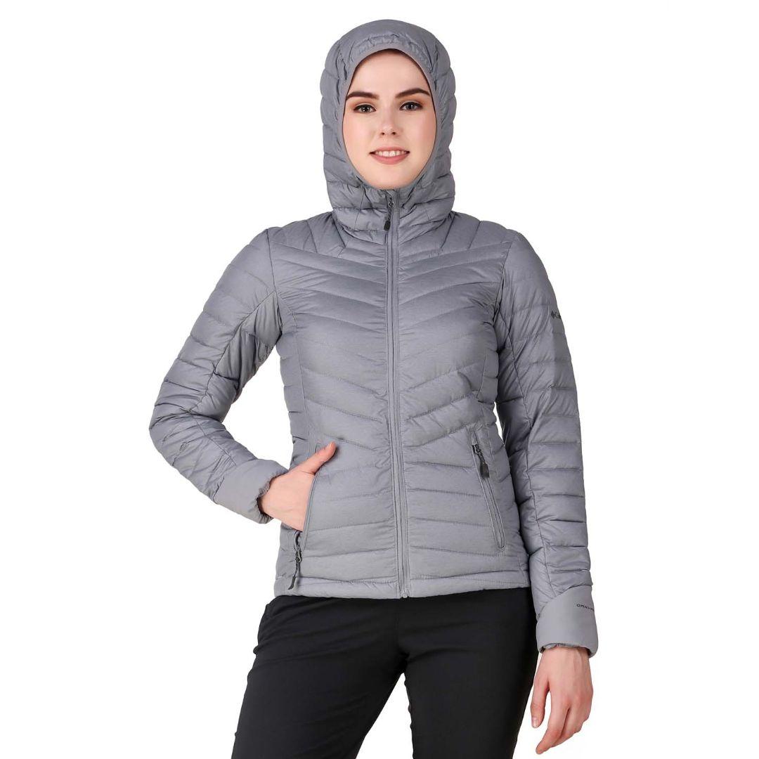 Columbia Women Grey Windgates Hooded Jacket