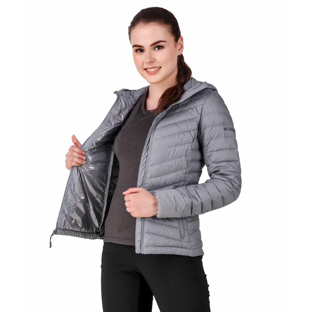 Columbia Women Grey Windgates Hooded Jacket