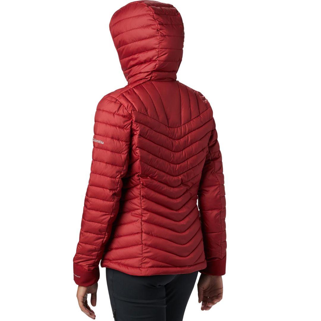 A Women Wearing Columbia Women Red Windgates Hooded Jacket