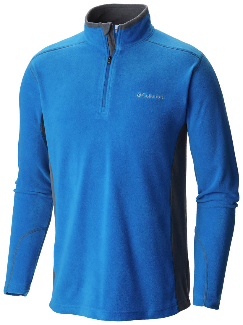 Columbia Men Blue Sun Protection Klamath Range II Half Zip Fleece