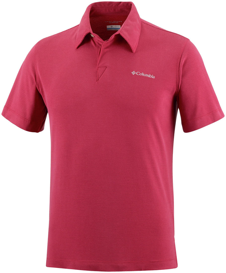 Columbia Men Red Sun Ridge Polo T-Shirt