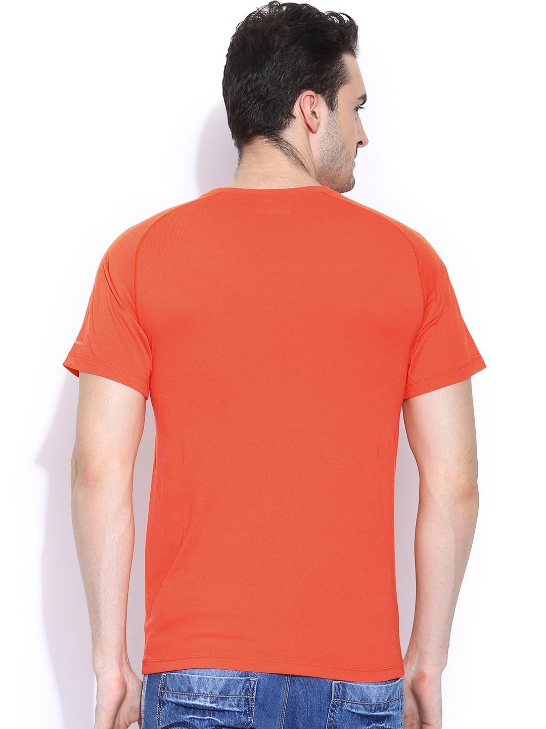 Columbia Men Orange Mountain Tech Logo S S Crew (Sun Protection)