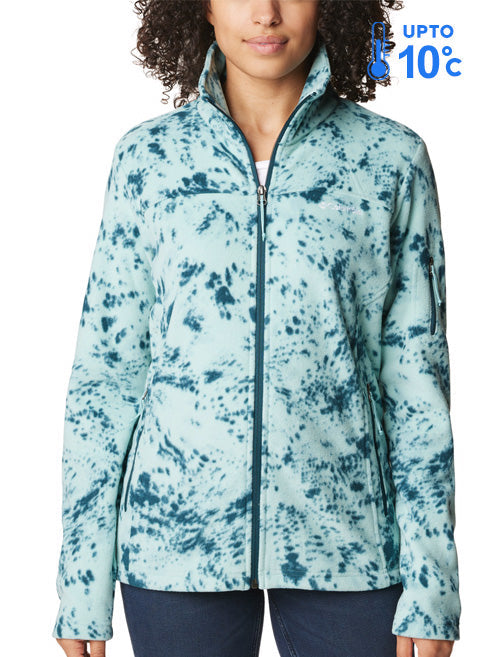 Columbia Women Blue Fast Trek Printed Fleece Jacket