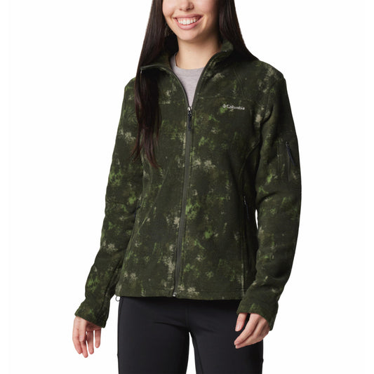 Columbia Women Green Fast Trek Printed Jkt