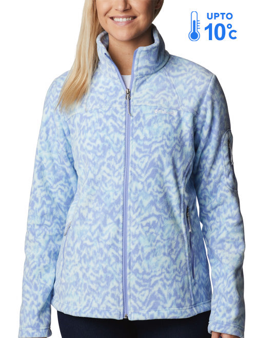 Columbia Women Purple Fast Trek Printed Fleece Jacket
