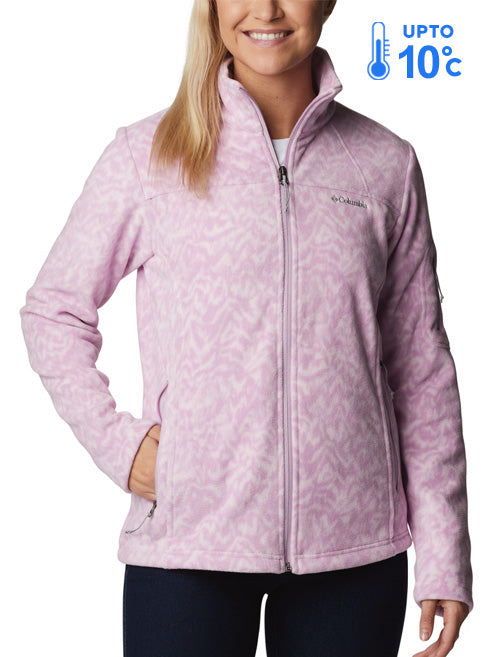 Columbia Women Purple Fast Trek Printed Fleece Jacket