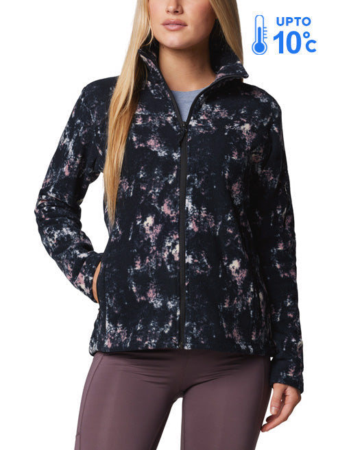 Columbia Women Purple Fast Trek Printed Fleece Jacket