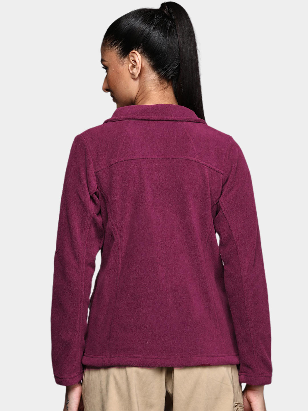 Columbia Women Maroon Fast Trek II Fleece Jacket
