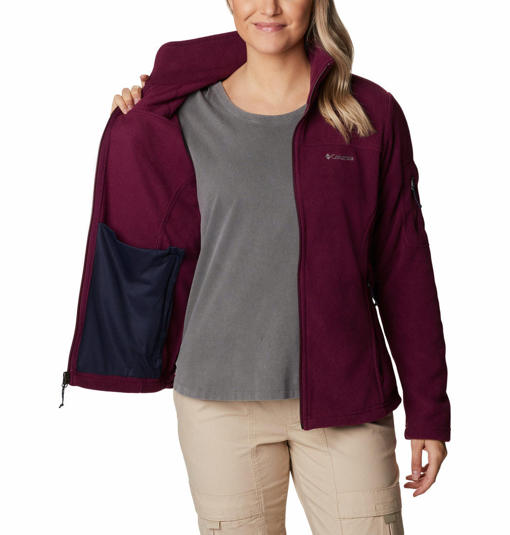 Columbia Women Maroon Fast Trek II Fleece Jacket