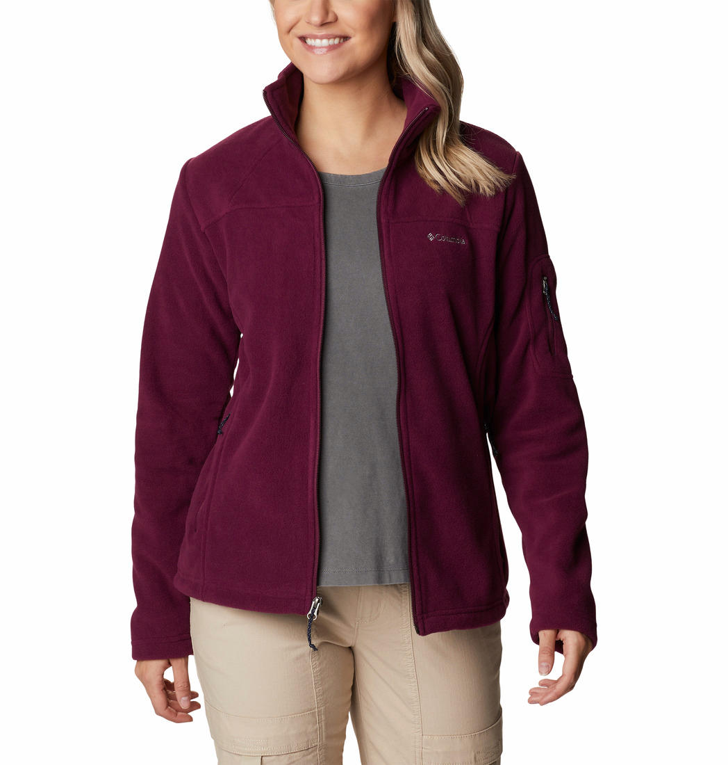 Columbia Women Maroon Fast Trek II Fleece Jacket