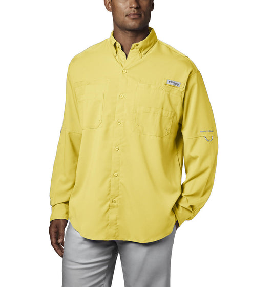 Columbia Men Yellow Omni-Wick Tamiami II Long Sleeve Shirt
