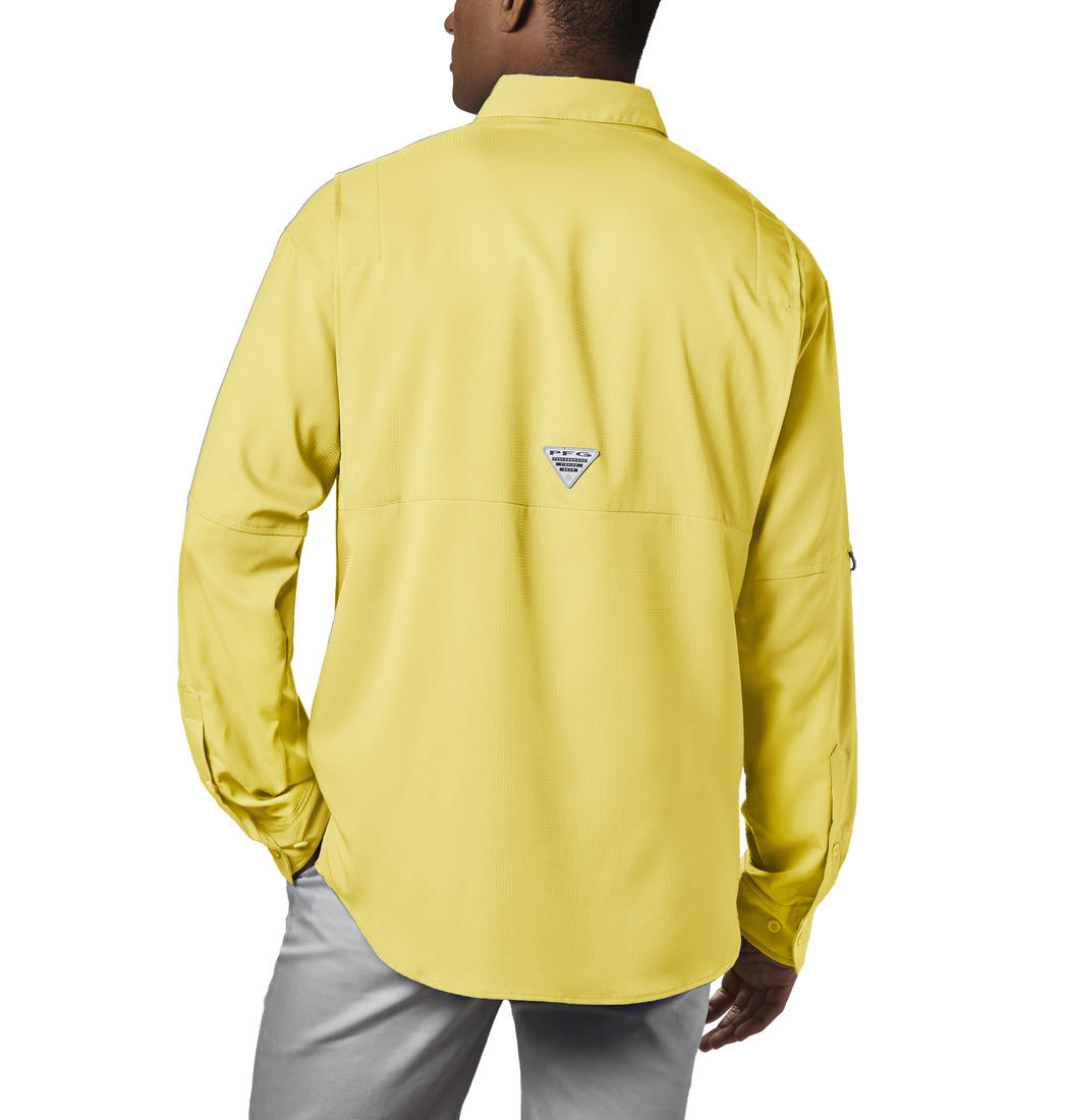 Columbia Men Yellow Tamiami II LS Shirt (Sun Protection)