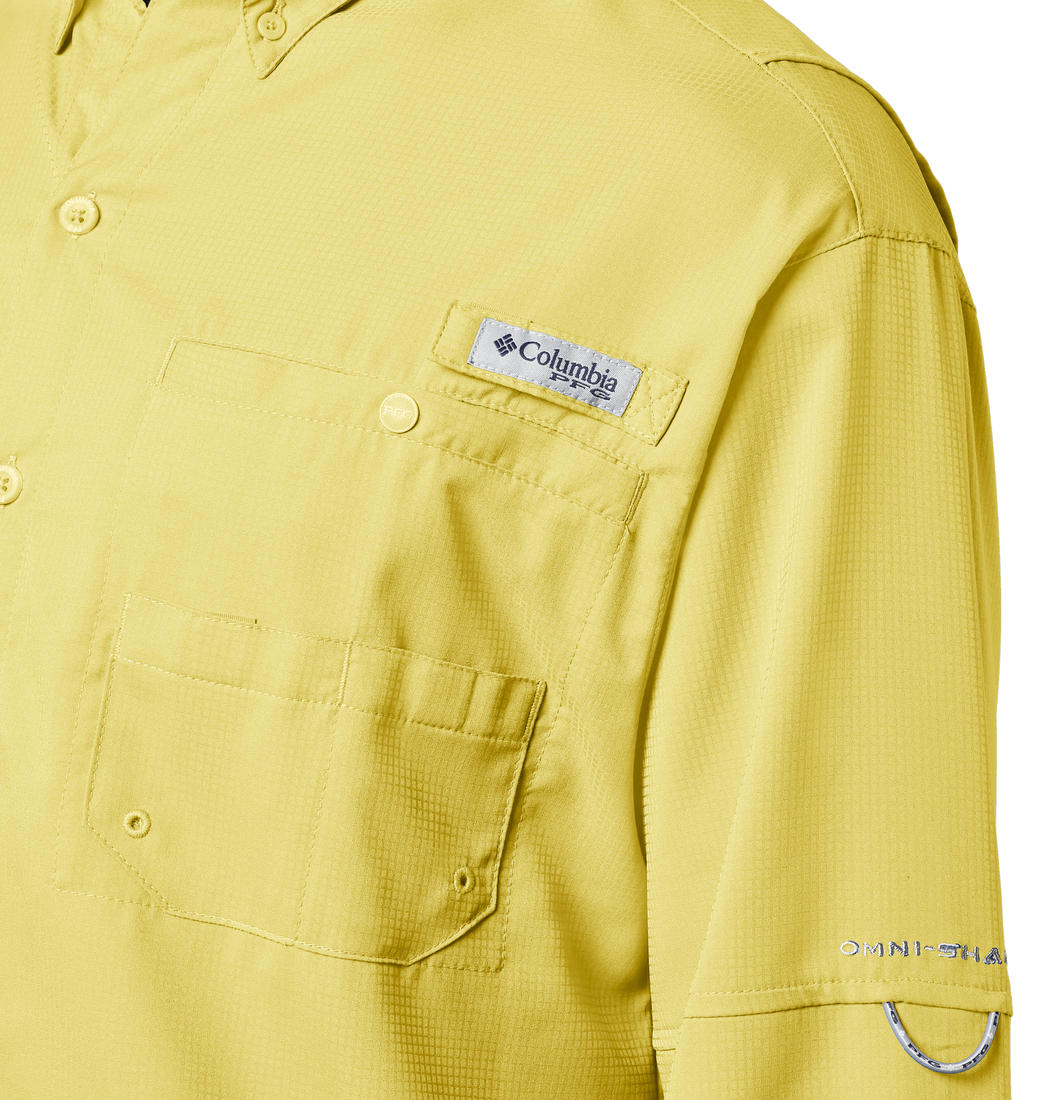 Columbia Men Yellow Tamiami II LS Shirt (Sun Protection)