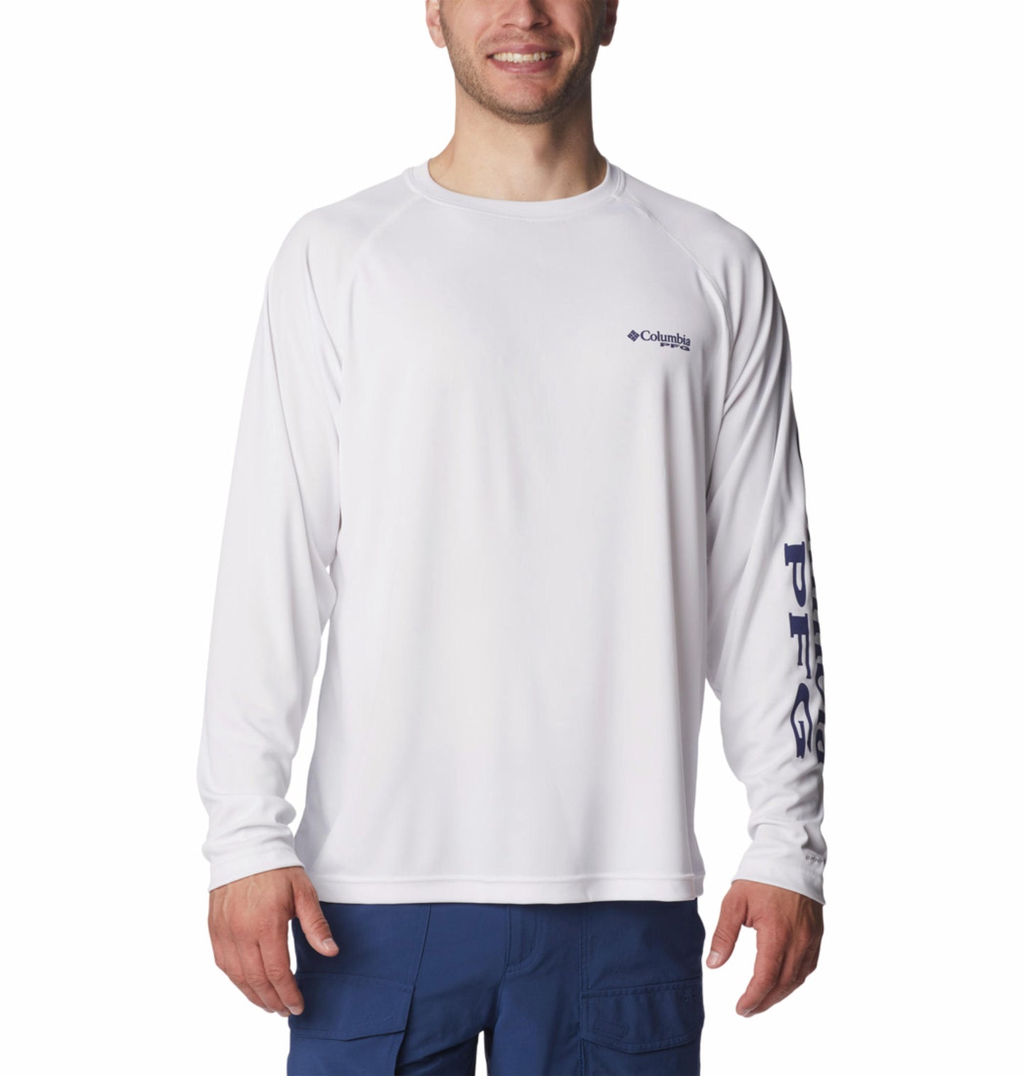 Columbia Mens White Omni-Shade Broad Spectrum Terminal Tackle Long Sleeve Shirt Tshirt
