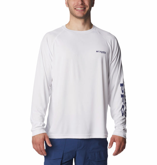 Columbia Mens White Omni-Shade Broad Spectrum Terminal Tackle Long Sleeve Shirt Tshirt