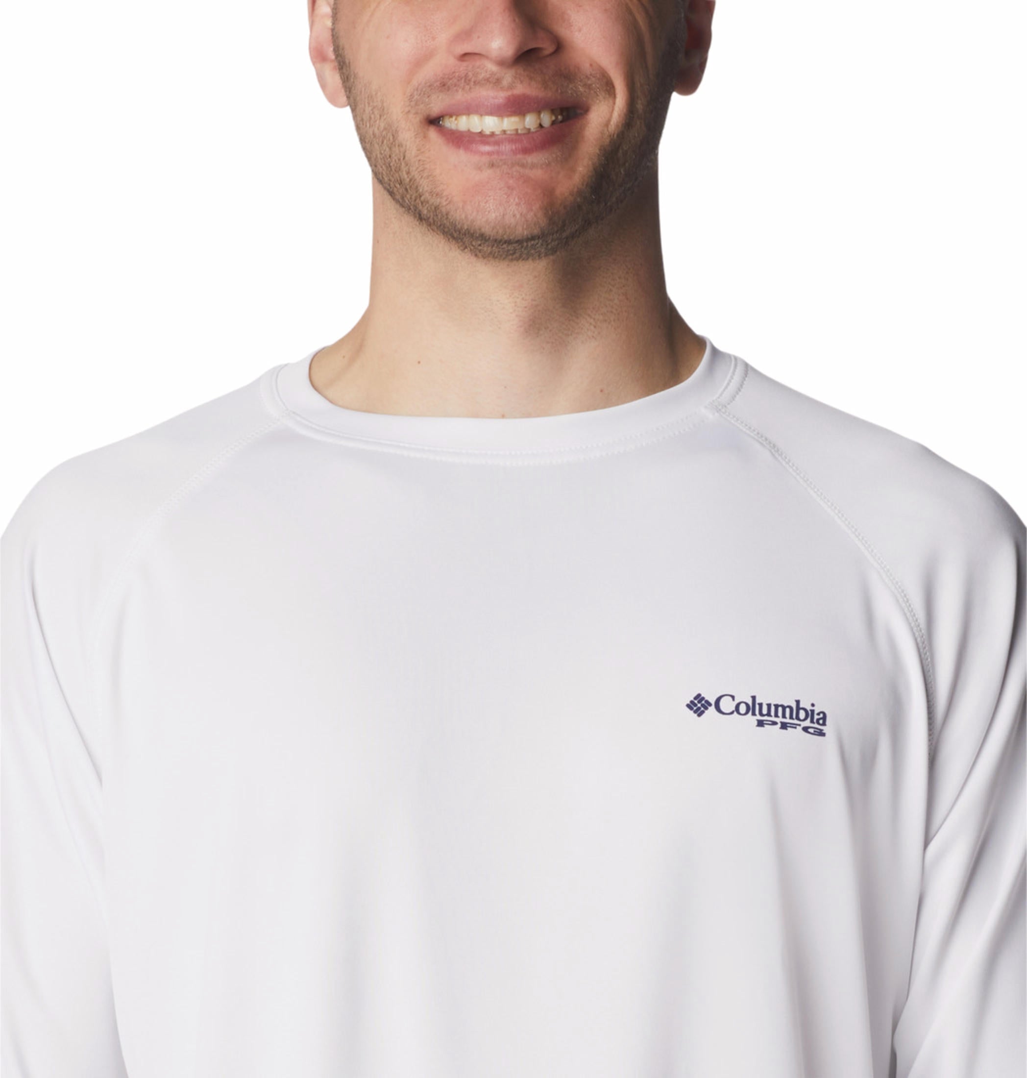 Columbia Men White Terminal Tackle LS Shirt (Sun Protection) S