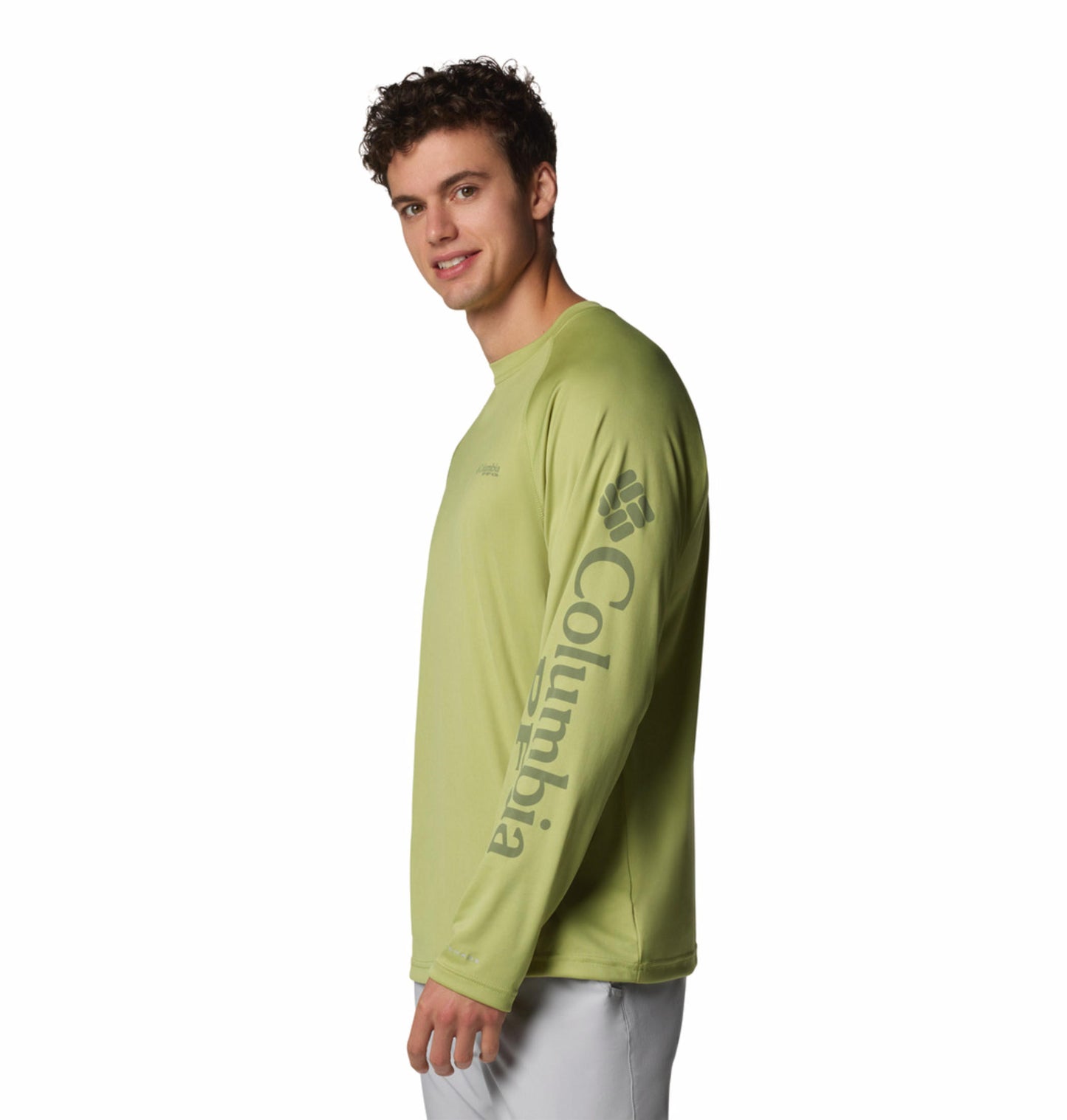 Columbia Mens Green Omni-Shade Broad Spectrum Terminal Tackle Long Sleeve Shirt
