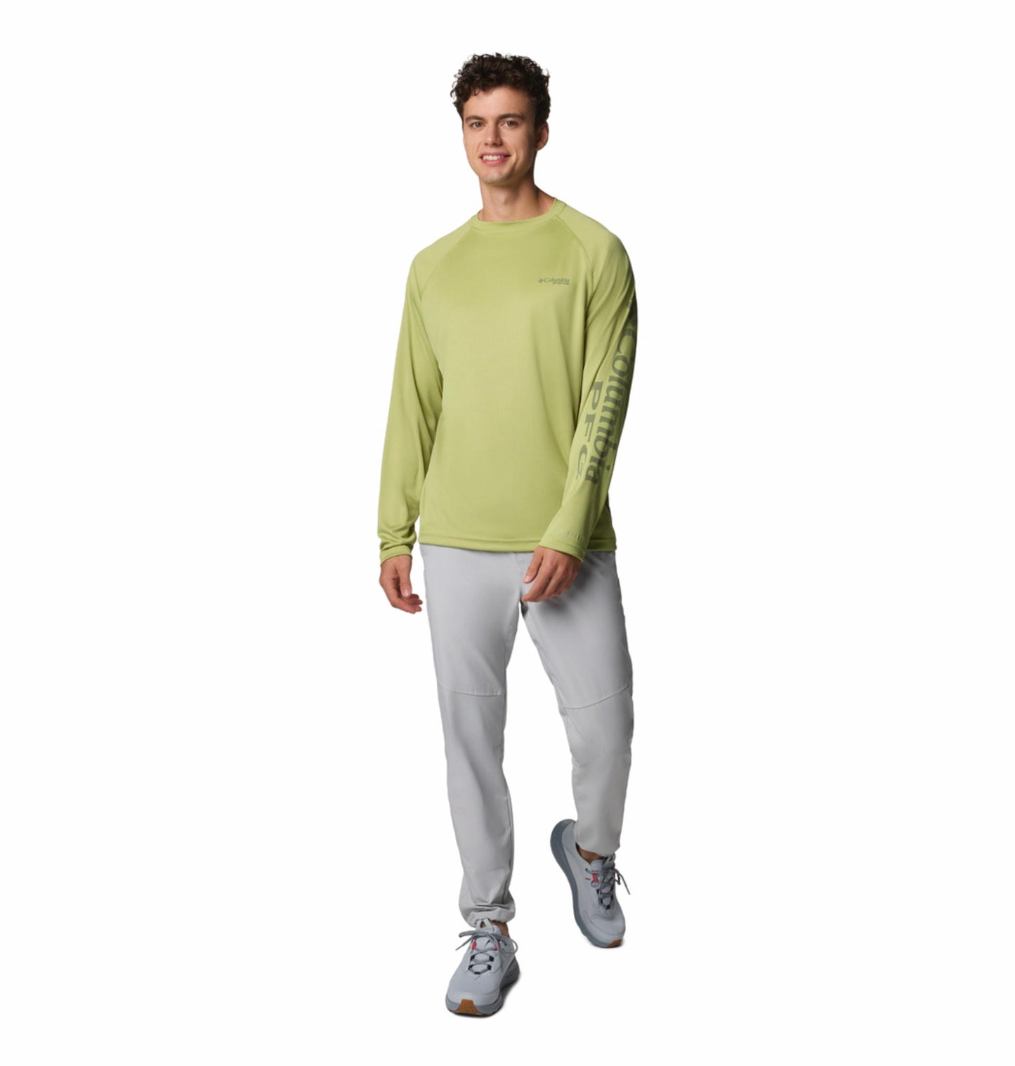 Columbia Mens Green Omni-Shade Broad Spectrum Terminal Tackle Long Sleeve Shirt