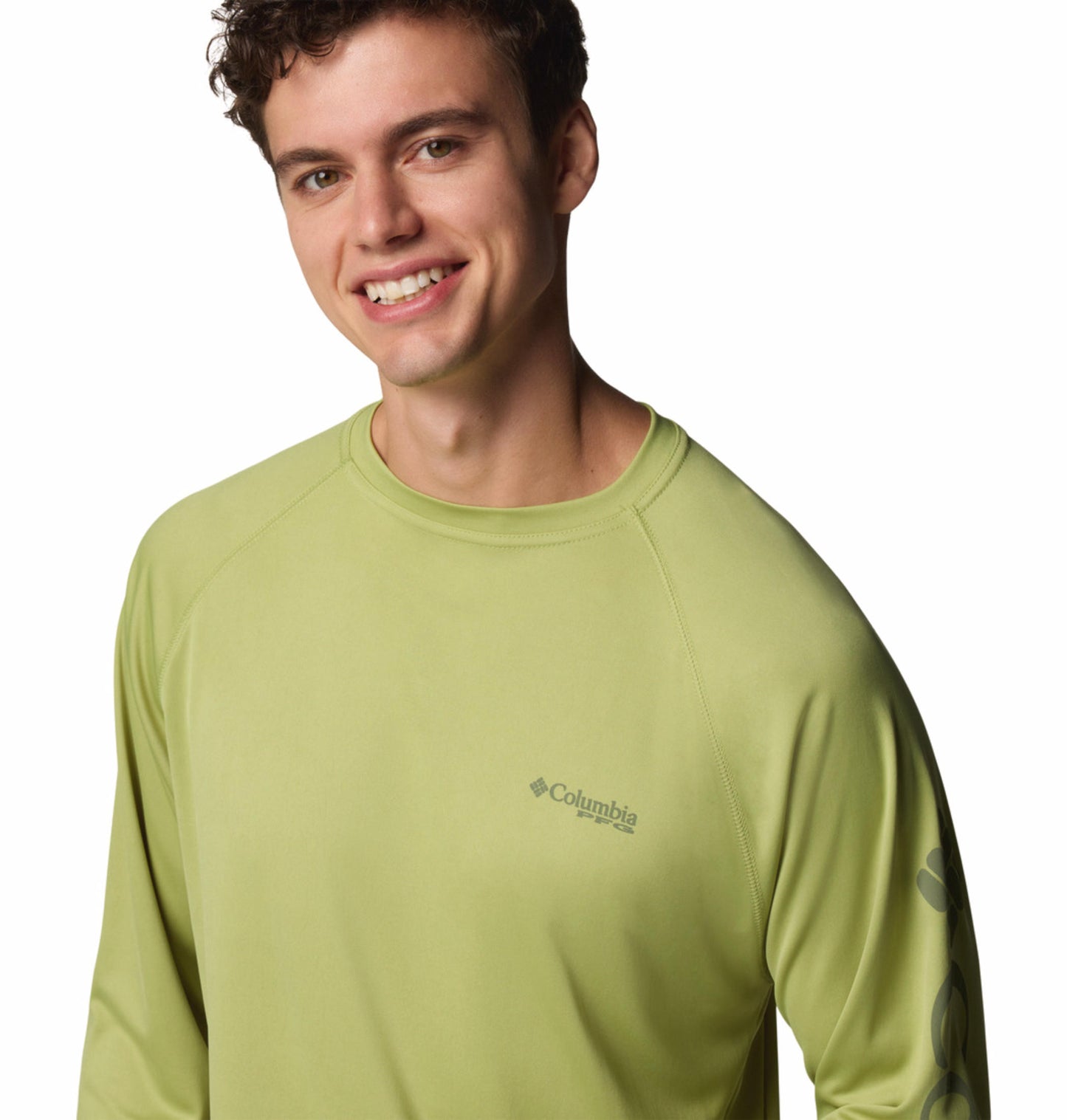 Columbia Mens Green Omni-Shade Broad Spectrum Terminal Tackle Long Sleeve Shirt
