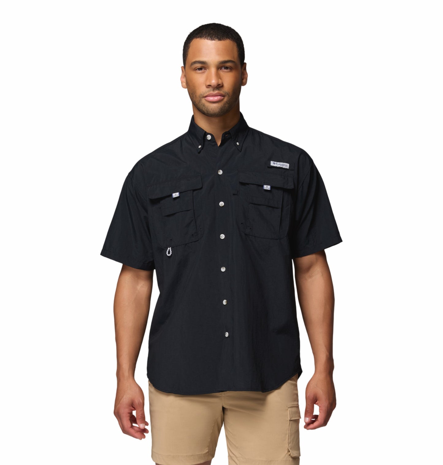 Columbia Men's Black Omni-Shade Bahama II UPF 50 Fishing Shirt