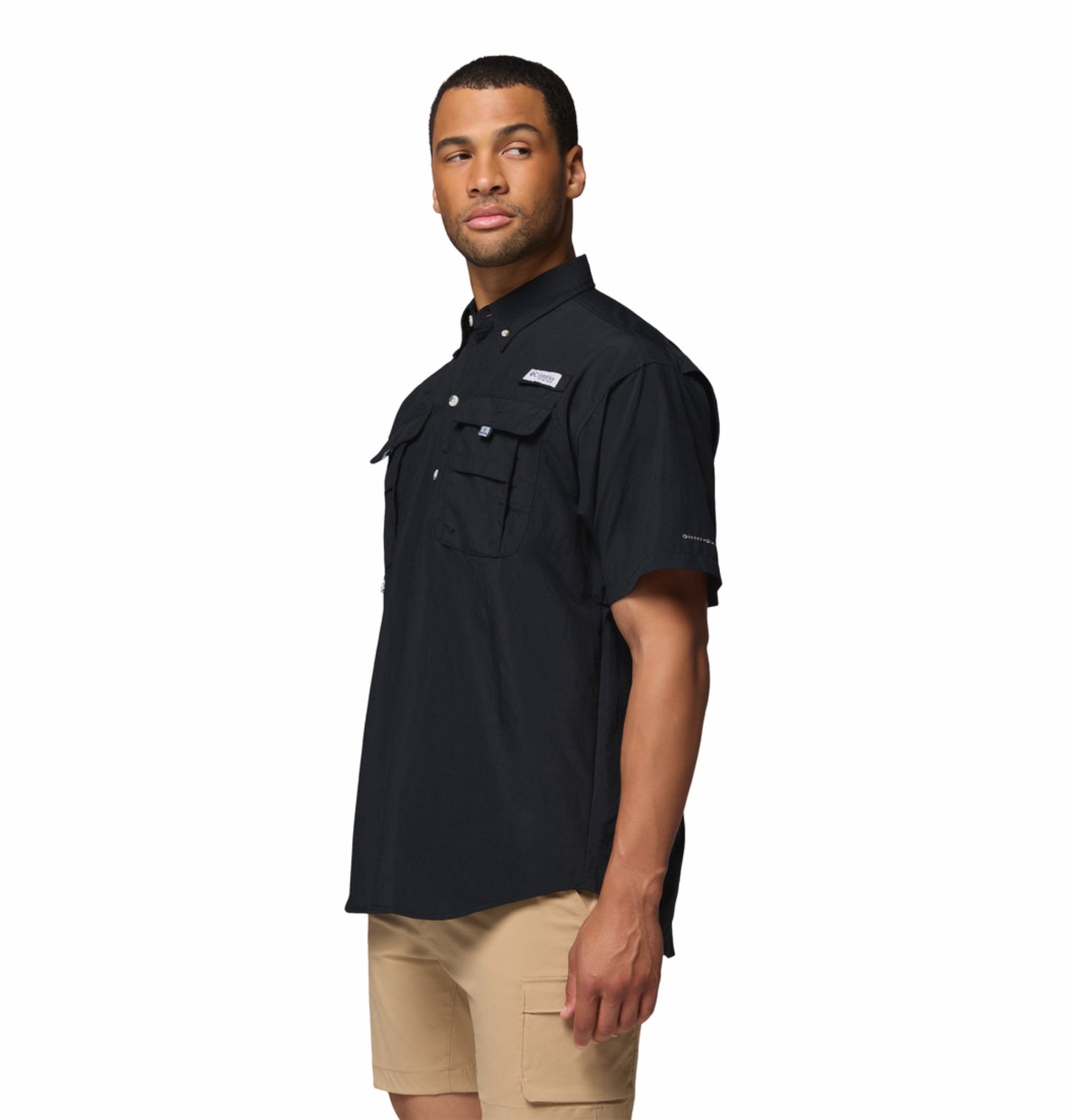 Columbia Men's Black Omni-Shade Bahama II UPF 50 Fishing Shirt