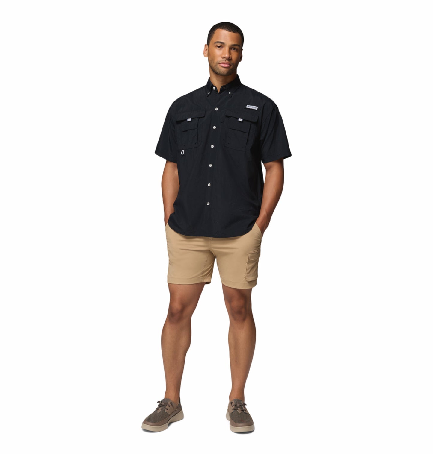 Columbia Men's Black Omni-Shade Bahama II UPF 50 Fishing Shirt