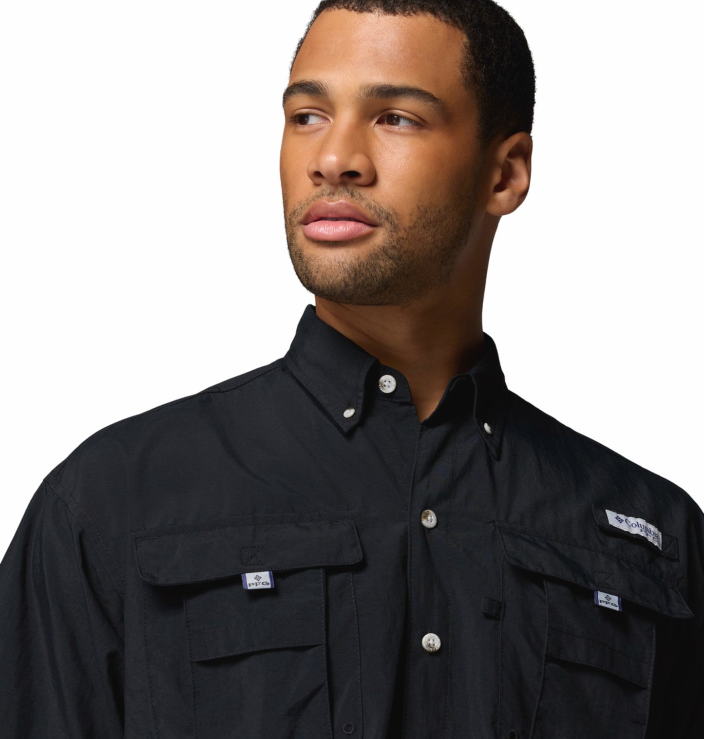 Columbia Men's Black Omni-Shade Bahama II UPF 50 Fishing Shirt