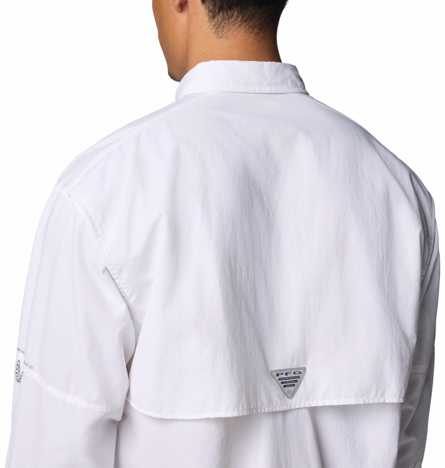 Columbia Mens White Omni-Shade Broad Spectrum Bahama II Long Sleeve Shirt