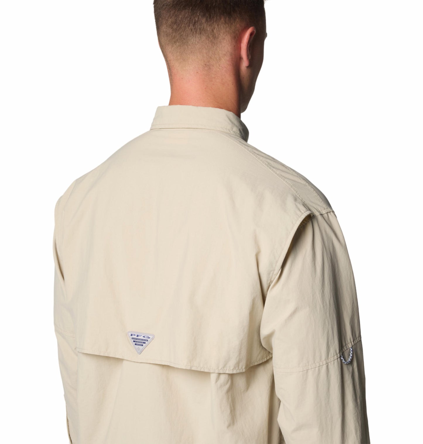 Columbia Mens Beige Omni-Shade Broad Spectrum Bahama II Long Sleeve Shirt