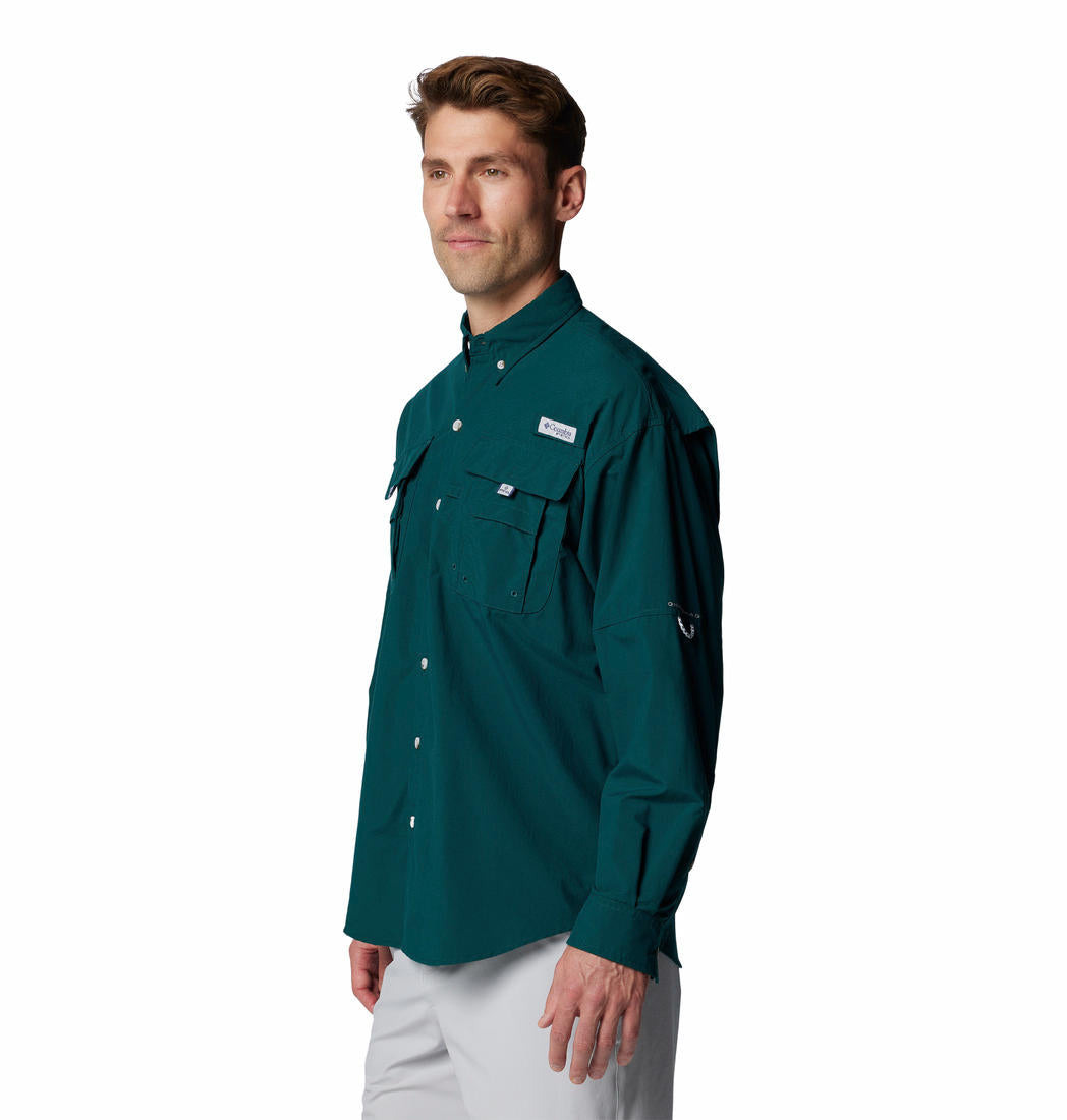 Columbia Mens Green Bahama II Long Sleeve Shirt