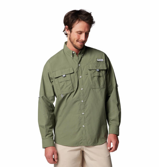Columbia Mens Green Bahama II Long Sleeve Shirt