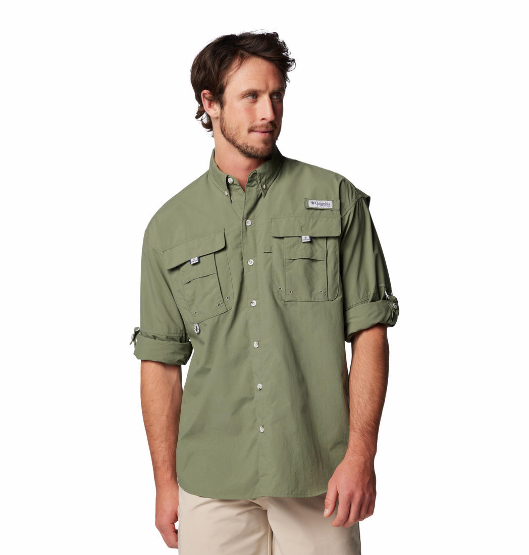 Columbia Mens Green Bahama II Long Sleeve Shirt