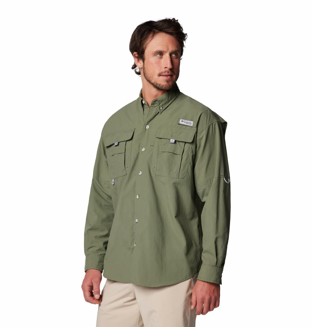 Columbia Mens Green Bahama II Long Sleeve Shirt