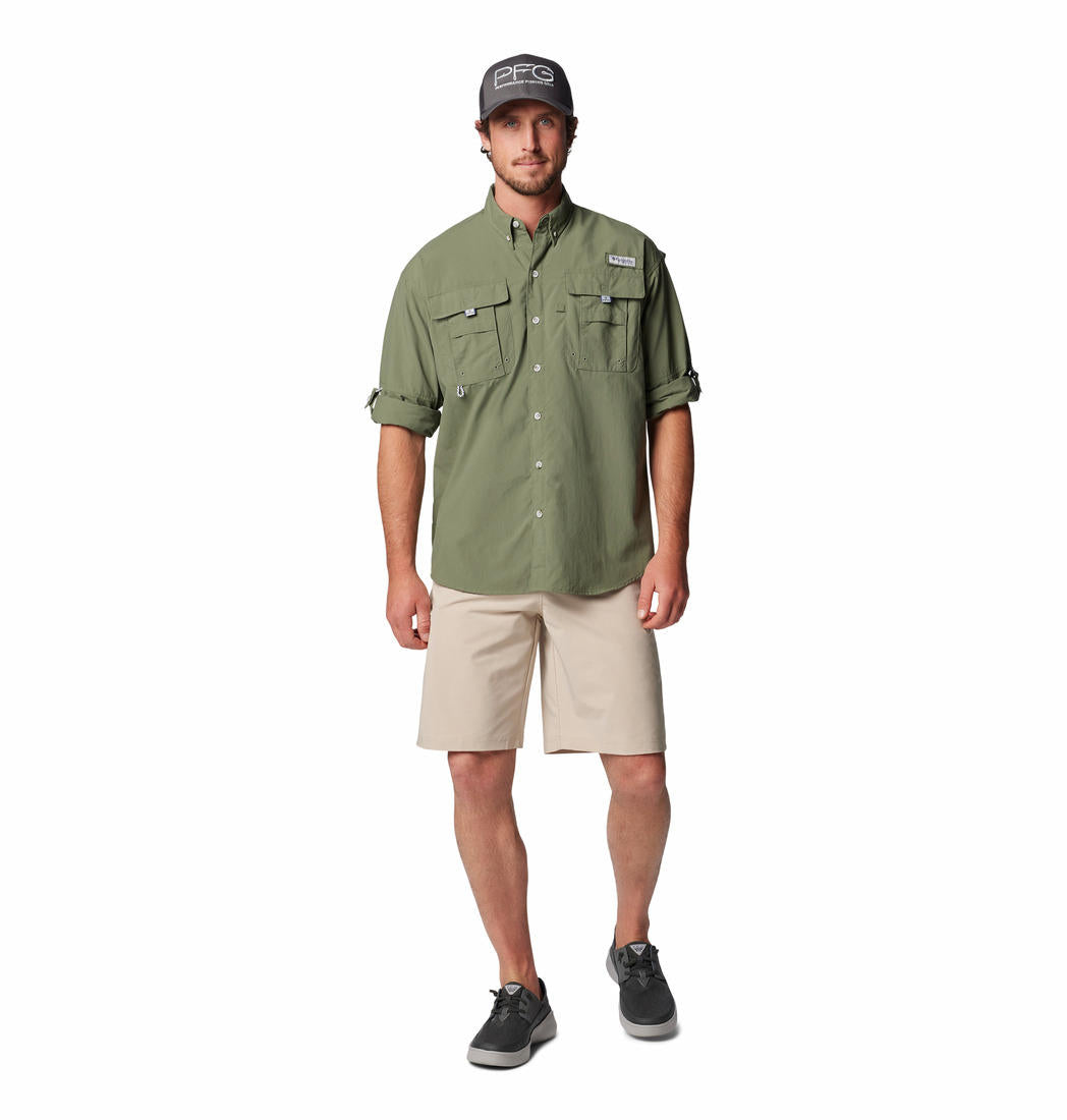 Columbia Mens Green Bahama II Long Sleeve Shirt