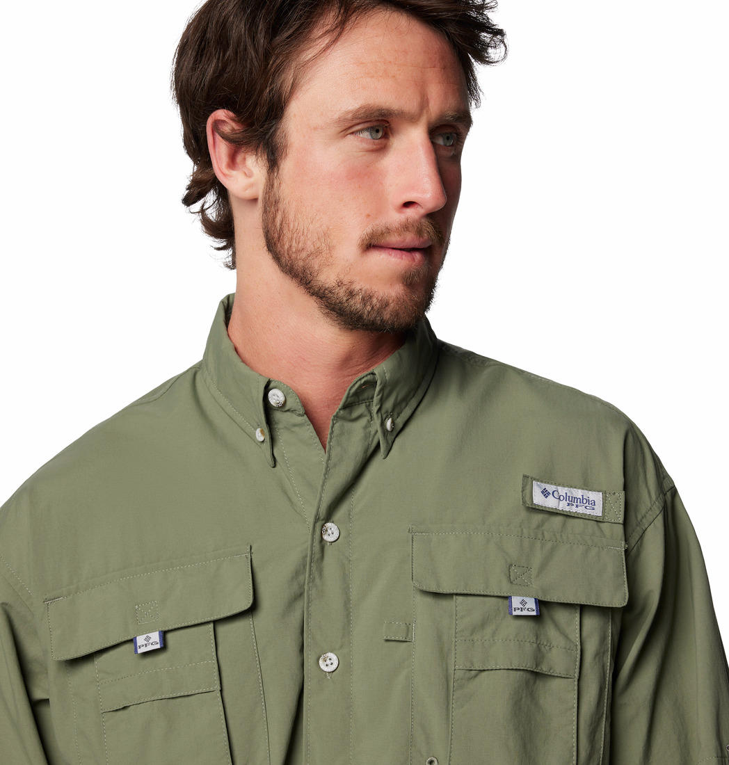 Columbia Mens Green Bahama II Long Sleeve Shirt