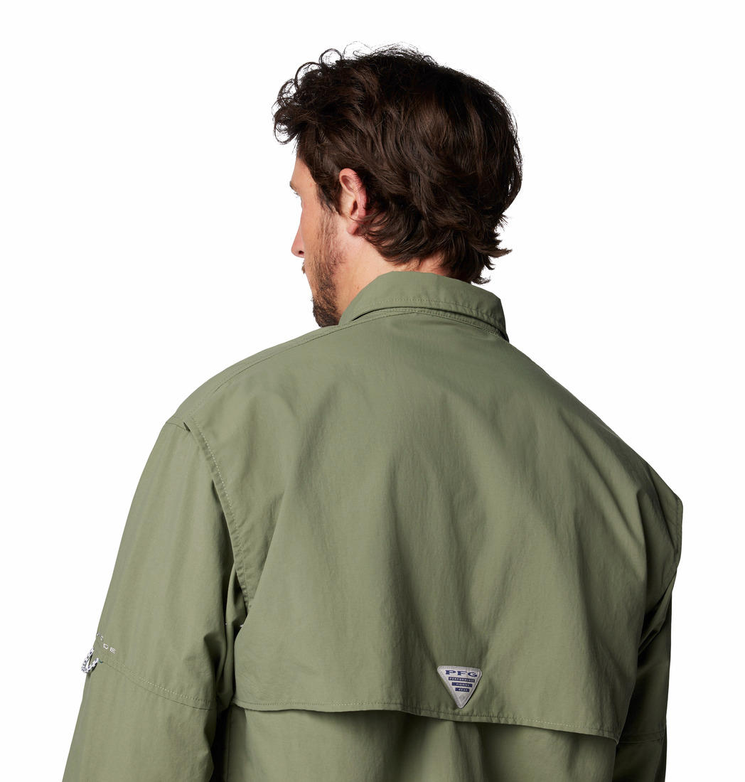 Columbia Mens Green Bahama II Long Sleeve Shirt