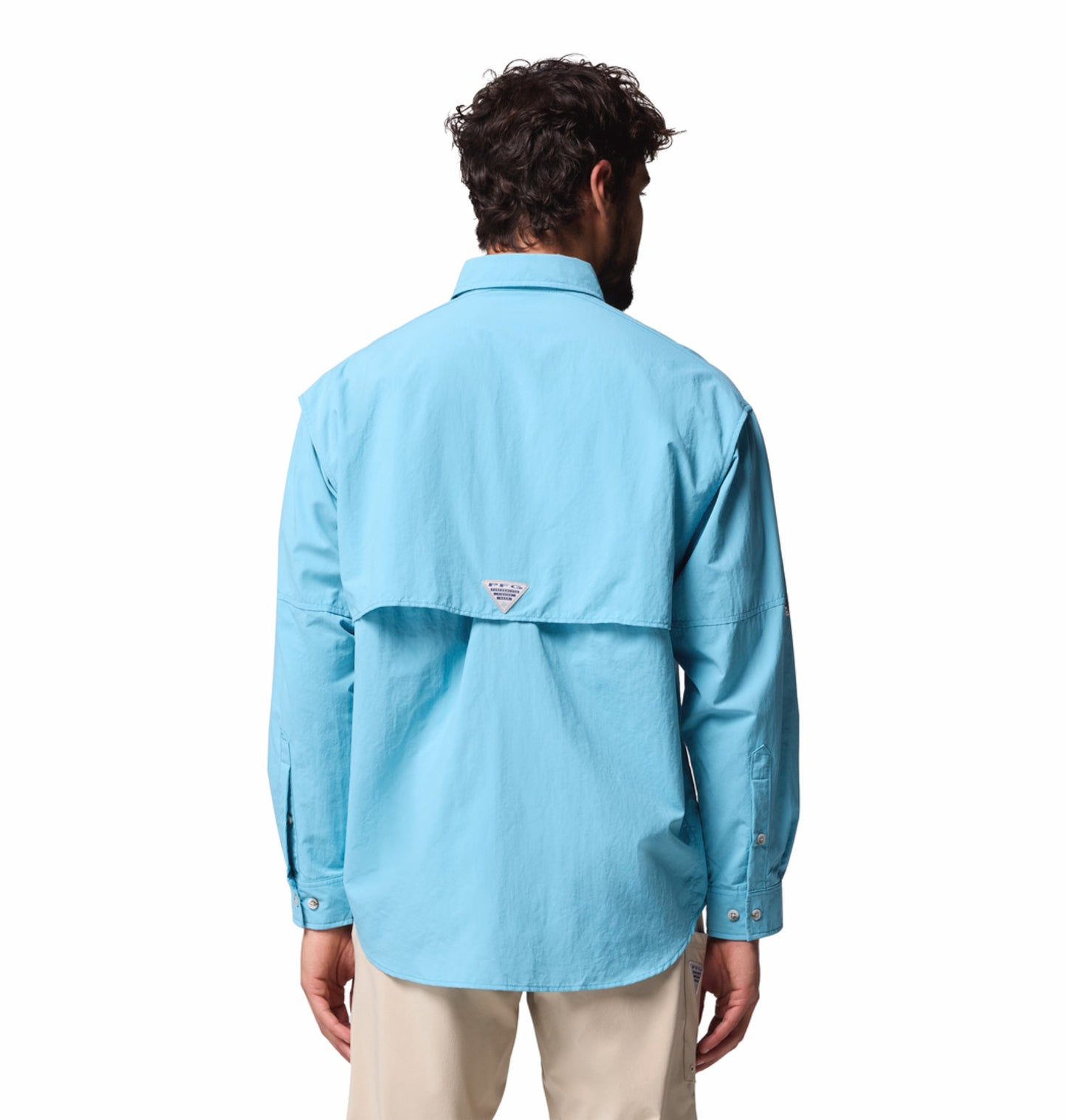 Columbia Men Blue Omni-Shade Bahama II Long Sleeve Shirt for Sun Protection