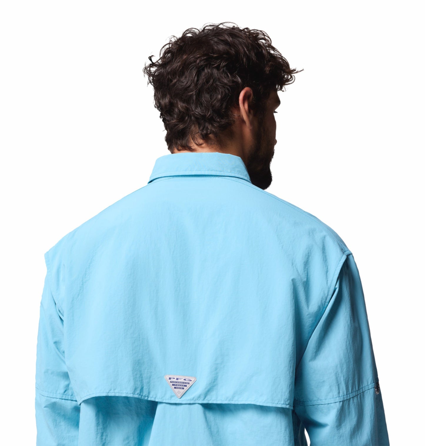 Columbia Men Blue Omni-Shade Bahama II Long Sleeve Shirt for Sun Protection