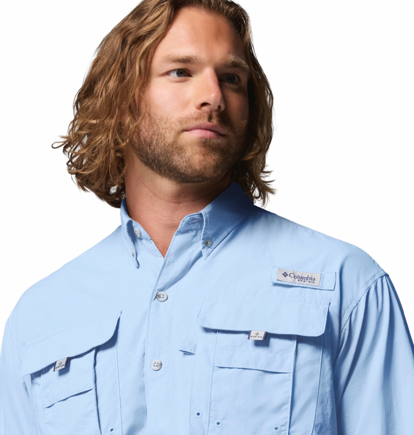 Columbia Men Blue Omni-Shade Bahama II Long Sleeve Shirt