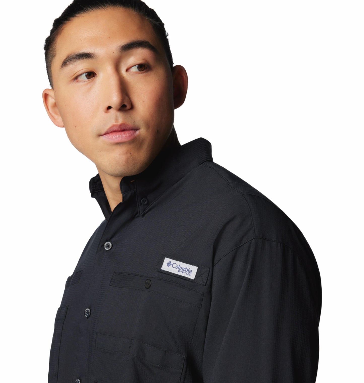 Columbia Mens Black Omni-Wick Tamiami II Long Sleeve Shirt
