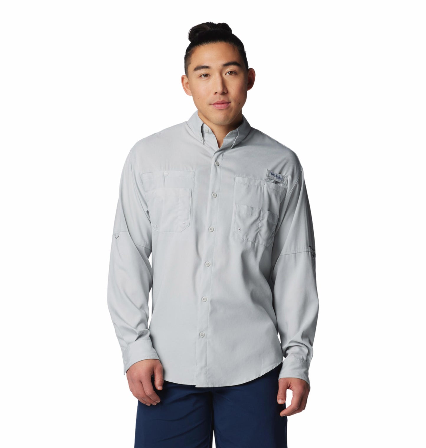 Columbia Mens Grey Omni-Wick Tamiami II Long Sleeve Shirt