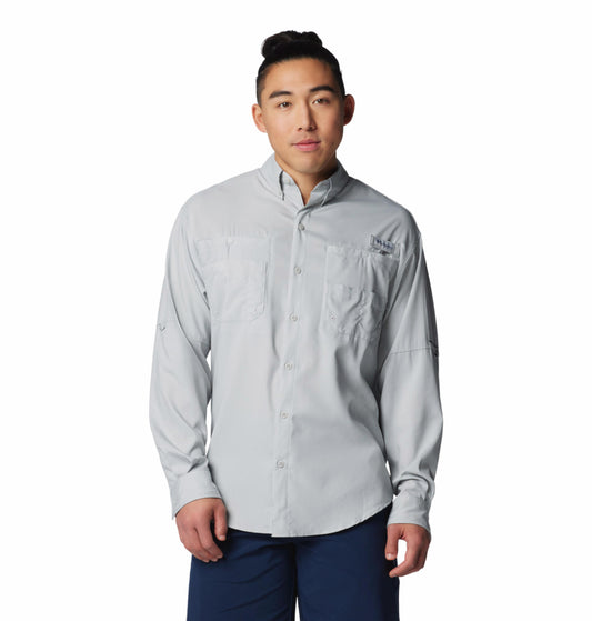 Columbia Mens Grey Omni-Wick Tamiami II Long Sleeve Shirt